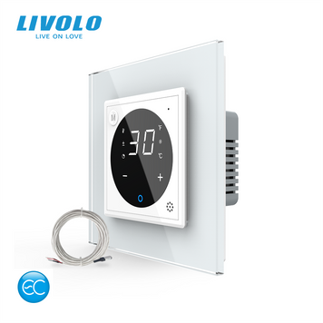 Розумний Wi-Fi терморегулятор Livolo для теплої підлоги, програмований, білий VL-C7FCQ1Z2/XQ001-2WP фото