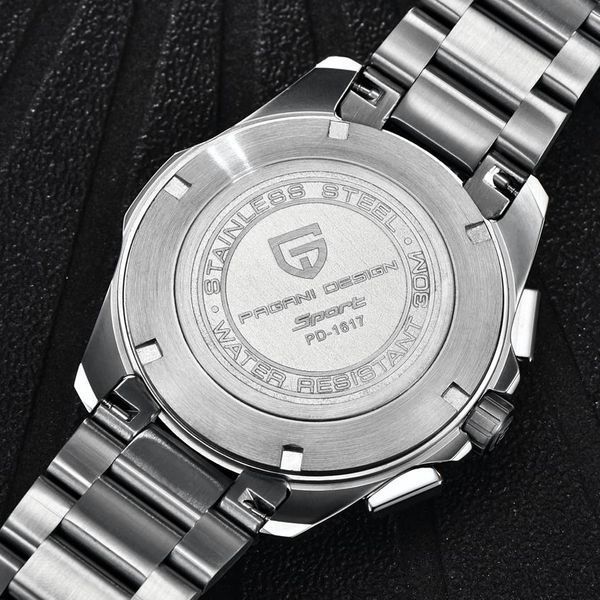 Чоловічий годинник Pagani Design PD-1617 Silver-Black 1138-0017 фото