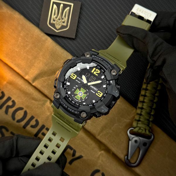 Чоловічий годинник Awarder 004AGDPS ДПС Зелені + Коробка 1202-0395 фото