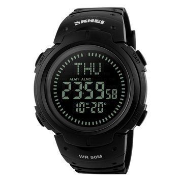 Чоловічий годинник Skmei 1231BK All Black Smart Watch + Compass 1080-0819 фото