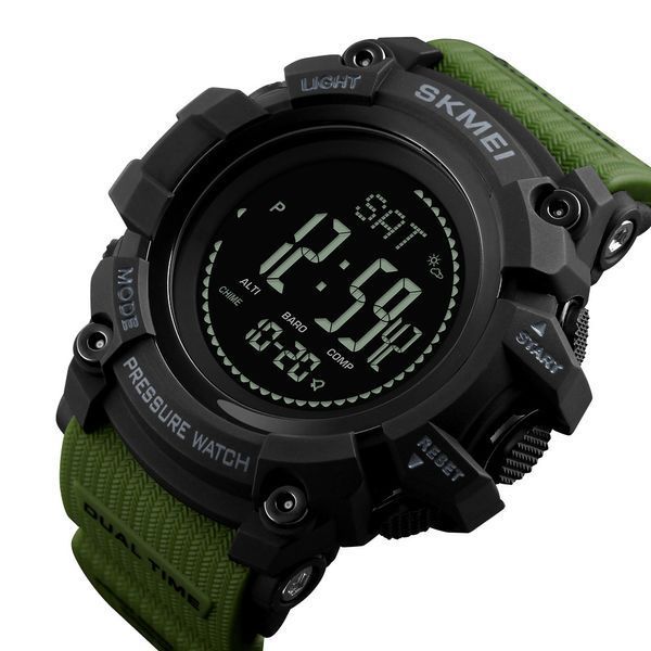 Чоловічий годинник Skmei 1358AG Army Green Smart Watch Compass 1080-0839 фото