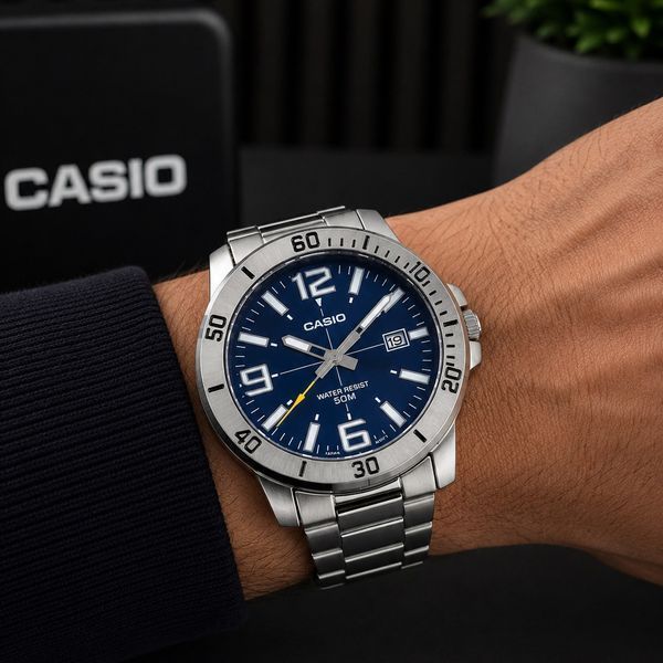 Чоловічий годинник Casio MTP-VD01D-2B 1141-0118 фото